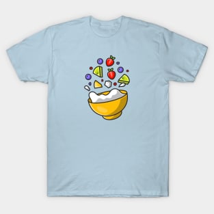 Floating Salad Fruit Cartoon T-Shirt